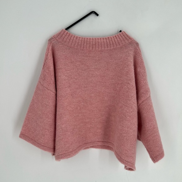 Runway Scout Tammy Knit Boxy Short Wide Sleeve Relaxed Fit Cardigan In Pink - Picture 6 of 6